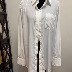 Nine West White Classic Button-Up Blouse